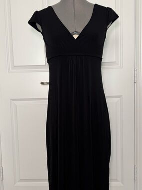 Smart Set Y2K Black V-Neck Empire Waist Maxi Dress Women XS